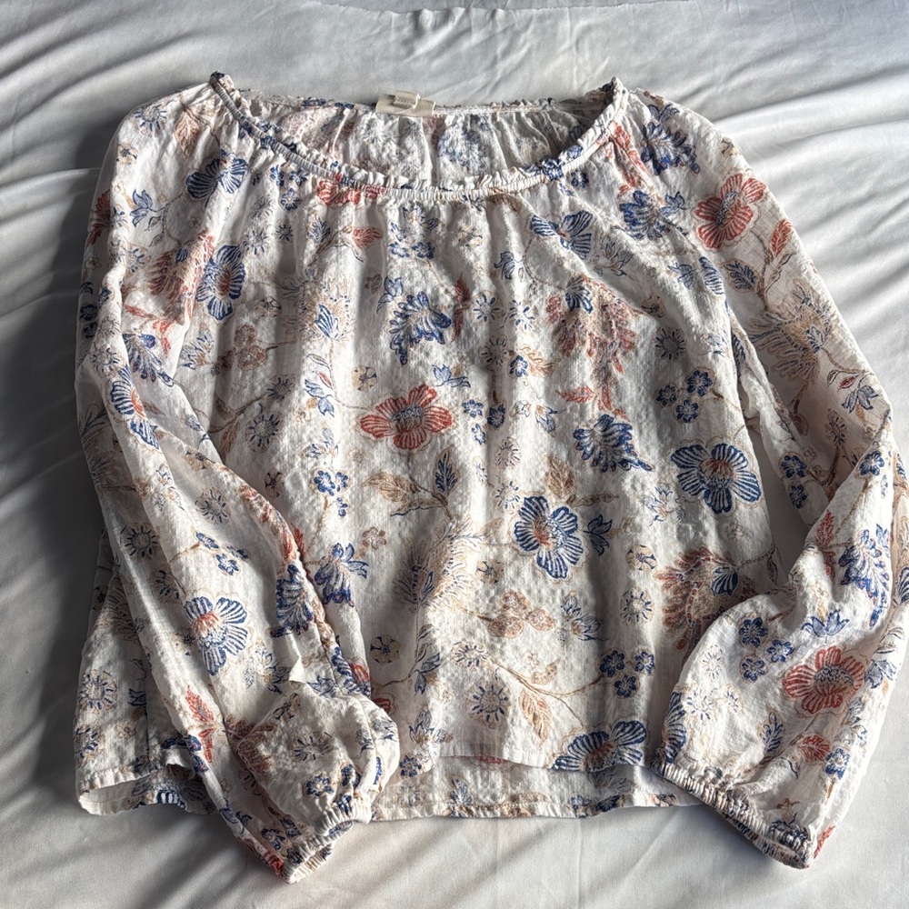 a.n.a Floral Blouse in Blue and Red blouse